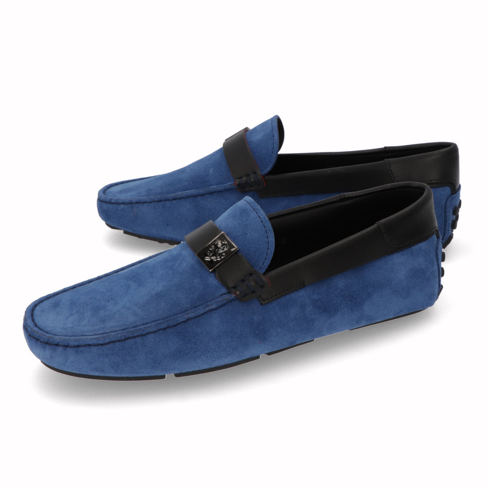 トッズ TOD'S シューズ レザーシューズ メンズ ブルー スエード ゴンミーニ ドライビングシューズ モカシン フェラーリ ロゴ