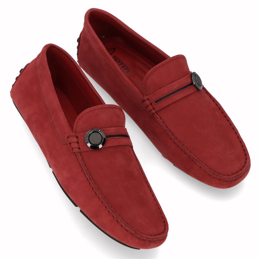 トッズ TOD'S シューズ レザーシューズ メンズ レッド レザー ゴンミーニ ドライビングシューズ モカシン フェラーリ ロゴ