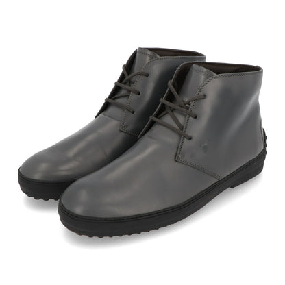 トッズ TOD'S シューズ レザーシューズ メンズ POLACCO REST.DOUBLE T UOMO 08N ブルー系 レザー シルバー系 グレー系 チャッカブーツ レースアップ ロゴ XXM0CD00D8X08N B612