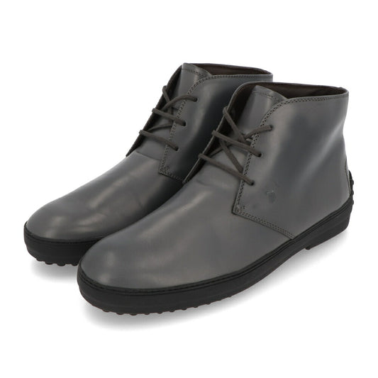 トッズ TOD'S シューズ レザーシューズ メンズ POLACCO REST.DOUBLE T UOMO 08N ブルー系 レザー シルバー系 グレー系 チャッカブーツ レースアップ ロゴ XXM0CD00D8X08N B612