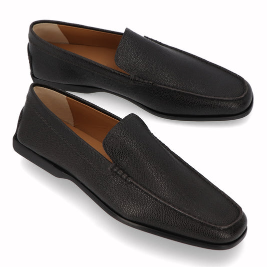 トッズ TOD'S シューズ レザーシューズ メンズ ブラック レザー スリッポンシューズ ロゴ