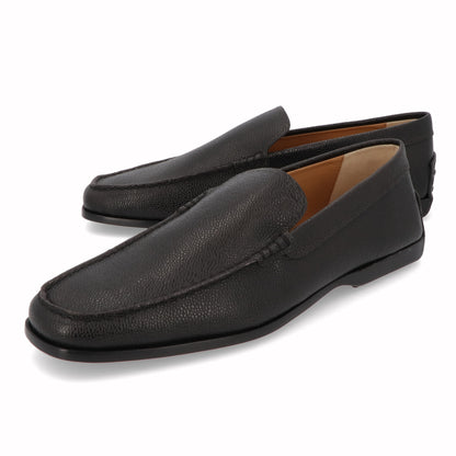 トッズ TOD'S シューズ レザーシューズ メンズ ブラック レザー スリッポンシューズ ロゴ