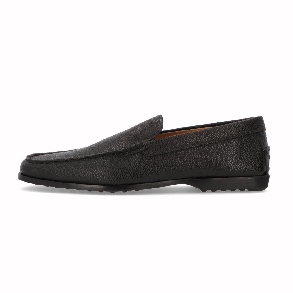 トッズ TOD'S シューズ レザーシューズ メンズ ブラック レザー スリッポンシューズ ロゴ