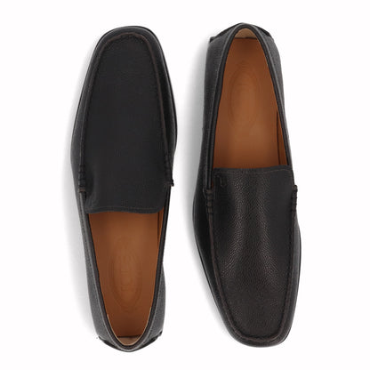 トッズ TOD'S シューズ レザーシューズ メンズ ブラック レザー スリッポンシューズ ロゴ