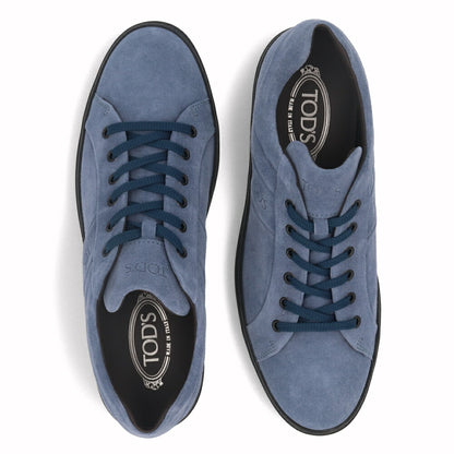 トッズ TOD'S シューズ スニーカー メンズ ALLACCIAT BASSO SPORT CASSETTA HG0 JEANS ブルー系 スエード シンプル ロゴ カジュアル ローカット XXM0JL0C75XHG0 U206