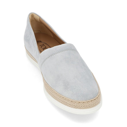 トッズ TOD'S シューズ レザーシューズ メンズ PANTOFOLA IMBOTTITA GOMMA RAFIA TV BYE TOPAZIO ライトブルー スエード スリッポン エスパドリーユ ローカット ロゴ XXM0TV0W80ZBYE U012