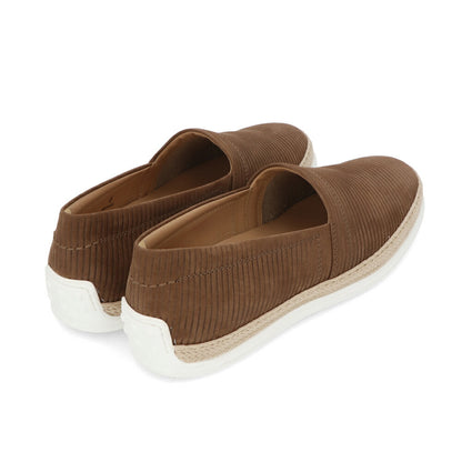 トッズ TOD'S シューズ レザーシューズ メンズ PANTOFOLA IMBOTTITA GOMMA RAFIA TV ML1 ダークブラウン レザー スリッポン エスパドリーユ ローカット ロゴ ヴィンテージ加工 XXM0TV0W80ZML1 S818