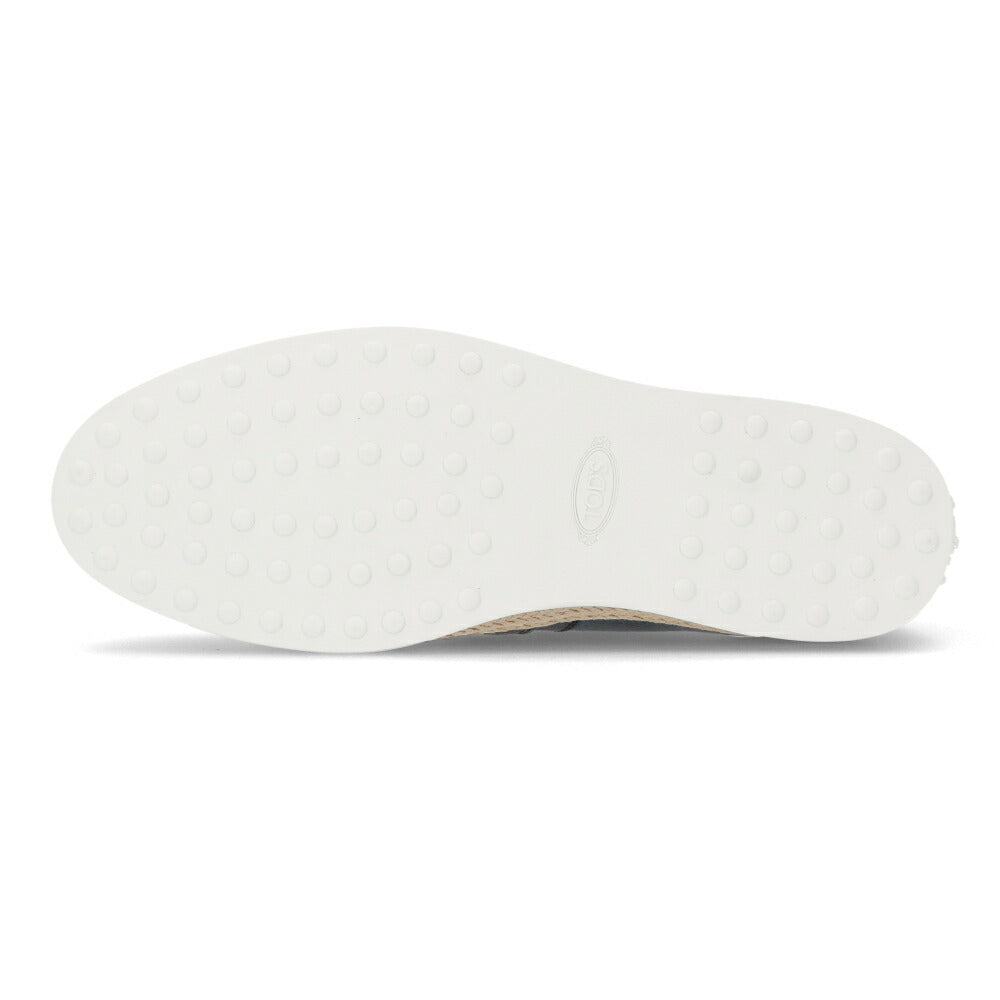 トッズ TOD'S シューズ レザーシューズ メンズ PANTOFOLA IMBOTTITA GOMMA RAFIA TV ML1 PERSIA ブルー レザー スリッポン エスパドリーユ ローカット ロゴ ヴィンテージ加工 XXM0TV0W80ZML1 U407