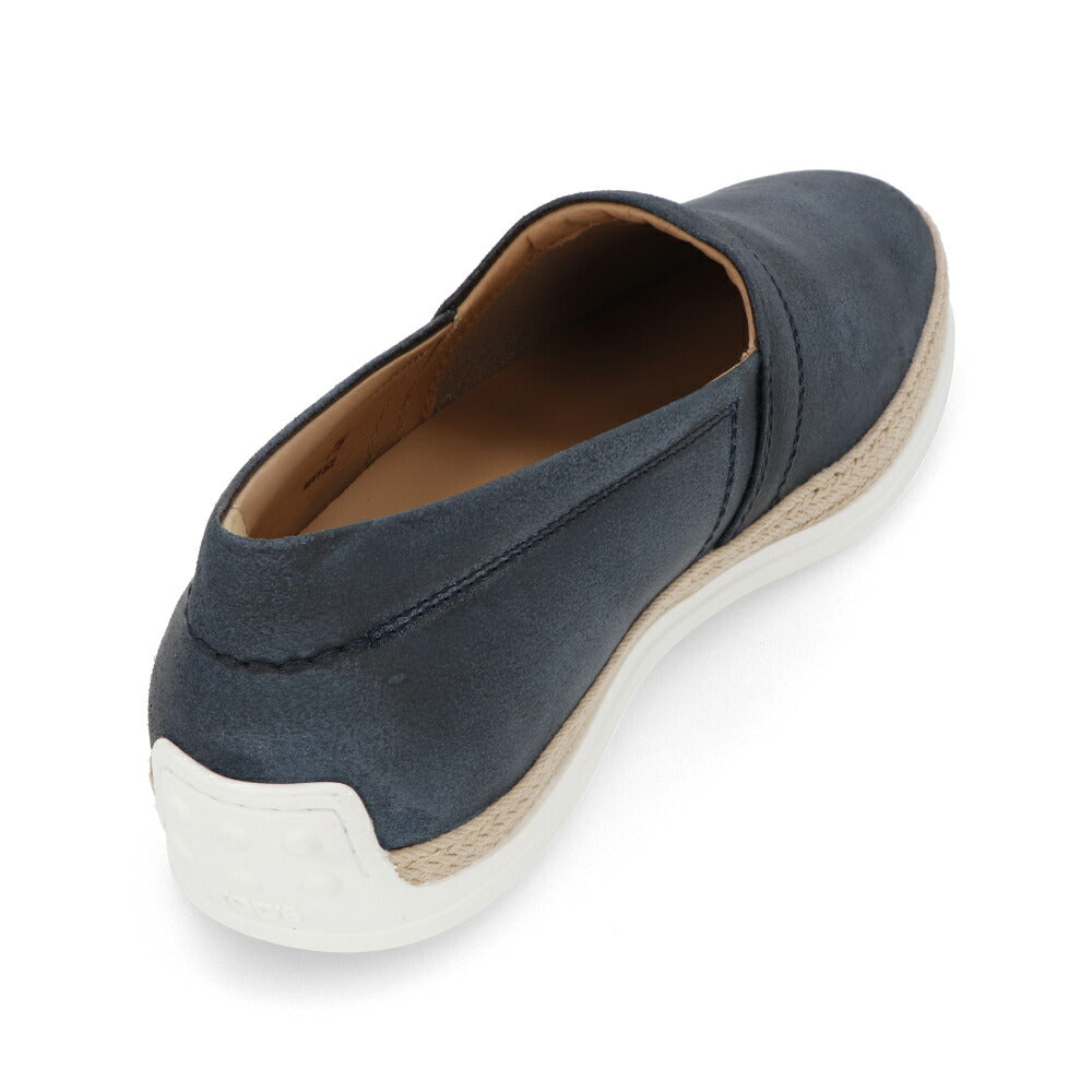 トッズ TOD'S シューズ レザーシューズ メンズ PANTOFOLA IMBOTTITA GOMMA RAFIA TV ML1 PERSIA ブルー レザー スリッポン エスパドリーユ ローカット ロゴ ヴィンテージ加工 XXM0TV0W80ZML1 U407