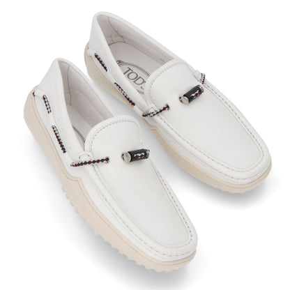 トッズ シューズ レザーシューズ ローファー メンズ ホワイト レザー ゴンミーニ ドライビングシューズ モカシン XXM24C0CW00OIL B001