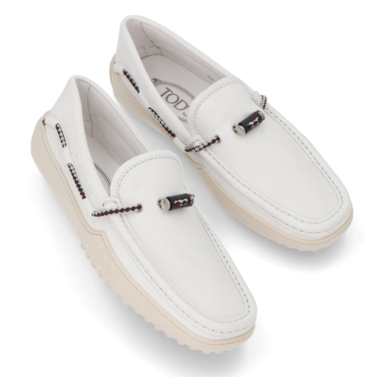 トッズ シューズ レザーシューズ ローファー メンズ ホワイト レザー ゴンミーニ ドライビングシューズ モカシン XXM24C0CW00OIL B001