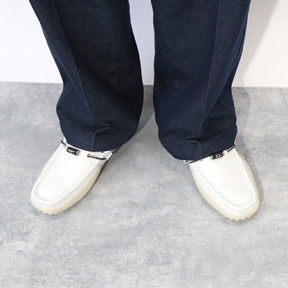トッズ TODS ローファー メンズ シューズ レザーシューズ ホワイト レザー ゴンミーニ ドライビングシューズ モカシン XXM24C0CW00OIL B001