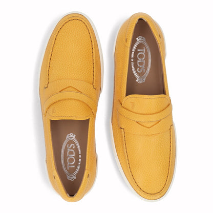 トッズ TOD'S ローファー メンズ シューズ レザーシューズ MOCASSINO GOMMA LEGGERA 48B NLK SOLE CALDO イエロー レザー ロゴ XXM48B0BC3ZNLK G211