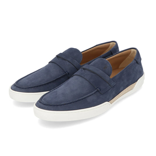 トッズ TOD'S シューズ レザーシューズ メンズ MOCASSINO GOMMA LEGGERA 48B PX6 GALASSIA ブルー レザー ヌバック スリッポン ラバーソール ロゴ XXM48B0BC3ZPX6 U820