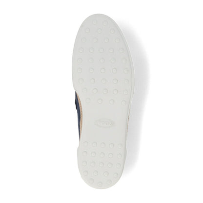 トッズ TOD'S シューズ レザーシューズ メンズ MOCASSINO GOMMA LEGGERA 48B PX6 GALASSIA ブルー レザー ヌバック スリッポン ラバーソール ロゴ XXM48B0BC3ZPX6 U820
