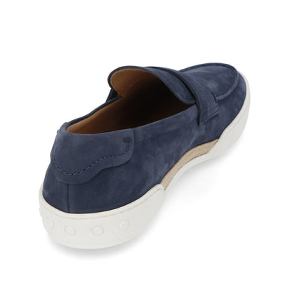 トッズ TOD'S シューズ レザーシューズ メンズ MOCASSINO GOMMA LEGGERA 48B PX6 GALASSIA ブルー レザー ヌバック スリッポン ラバーソール ロゴ XXM48B0BC3ZPX6 U820
