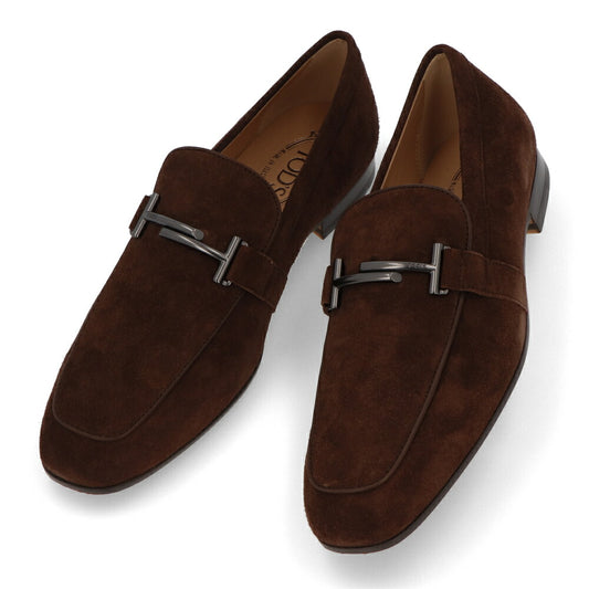 トッズ TOD'S シューズ レザーシューズ メンズ XXM50A0U090CCO S803 ダークブラウン スエード モカシン ブラウン スウェード ダブルT ロゴ MOCASSINO DOPPIA T FONDO CUOIO 50A CCO FONDENTE