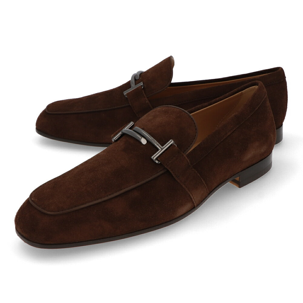 トッズ TOD'S シューズ レザーシューズ メンズ XXM50A0U090CCO S803 ダークブラウン スエード モカシン ブラウン スウェード ダブルT ロゴ MOCASSINO DOPPIA T FONDO CUOIO 50A CCO FONDENTE