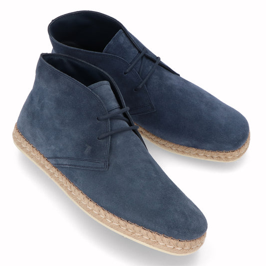 TOD’S エスパドリーユ ハイカット ネイビー スエード