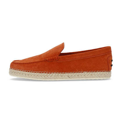 トッズ TOD'S シューズ レザーシューズ メンズ MOCASSINO ESPADRILLAS 66B RE0 MATTONE CH オレンジ スエード ゴンミーニ モカシン  エスパドリーユ ロゴ シンプル スリッポン XXM66B0BM40RE0 G806