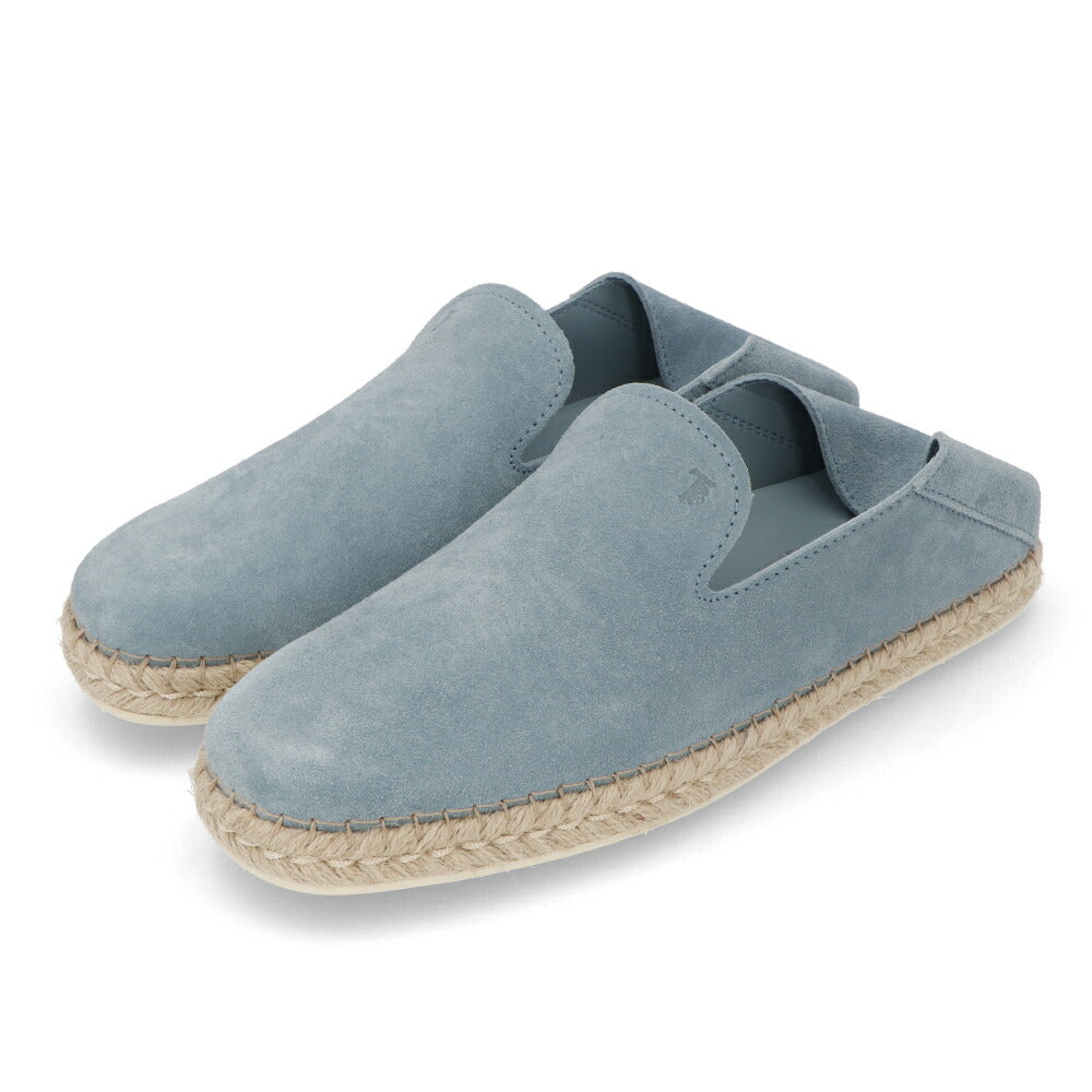 トッズ TOD'S シューズ レザーシューズ メンズ SABOT ESP 66B RE0 ACQUAMARINA SC ライトブルー スエード エスパドリーユ スリッポン アクアマリン ロゴ シンプル スウェード XXM66B0BM60RE0 T002