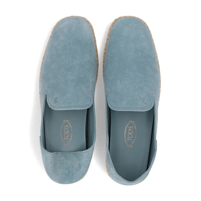 トッズ TOD'S シューズ レザーシューズ メンズ SABOT ESP 66B RE0 ACQUAMARINA SC ライトブルー スエード エスパドリーユ スリッポン アクアマリン ロゴ シンプル スウェード XXM66B0BM60RE0 T002