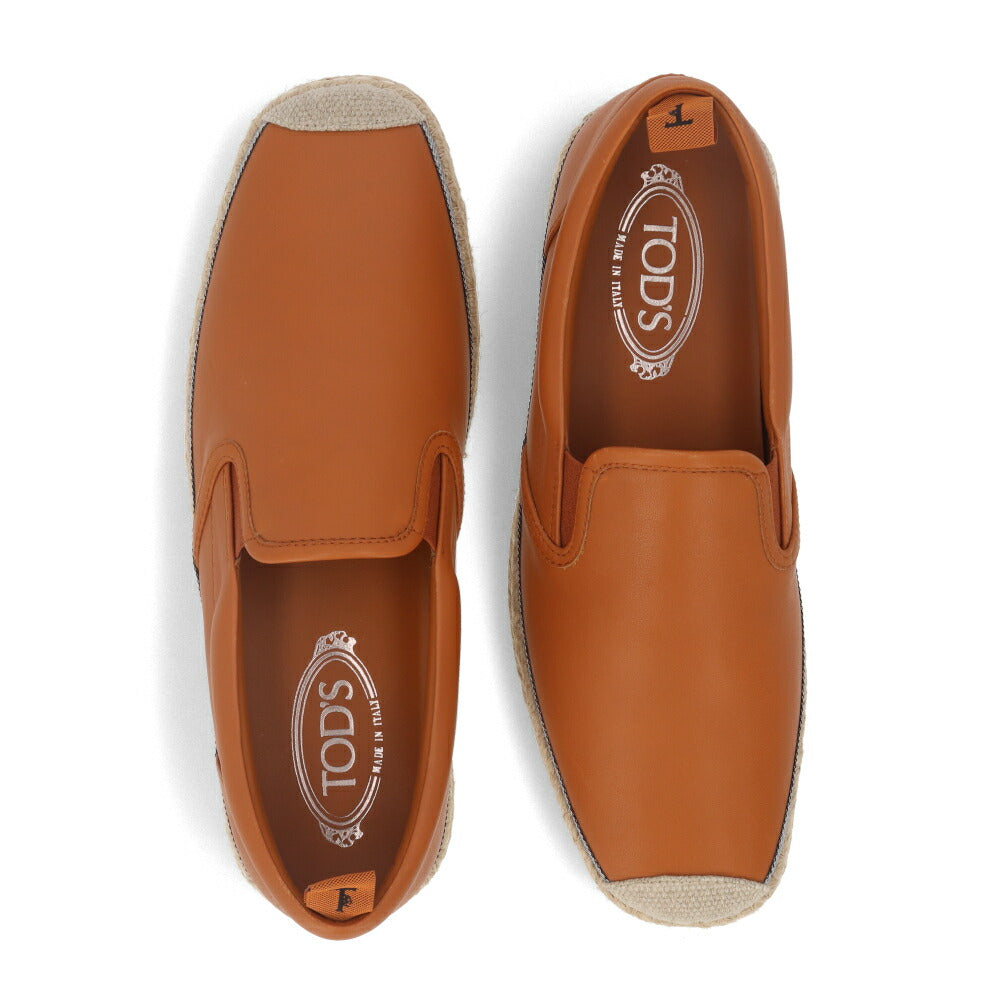 トッズ TOD'S シューズ レザーシューズ メンズ PANTOFOLA ESP 66B NFV BRANDY ECRU ブラウン レザー エスパドリーユ スリッポンシューズ レザー 本革 ローファー XXM66B0CN60NFV 245A