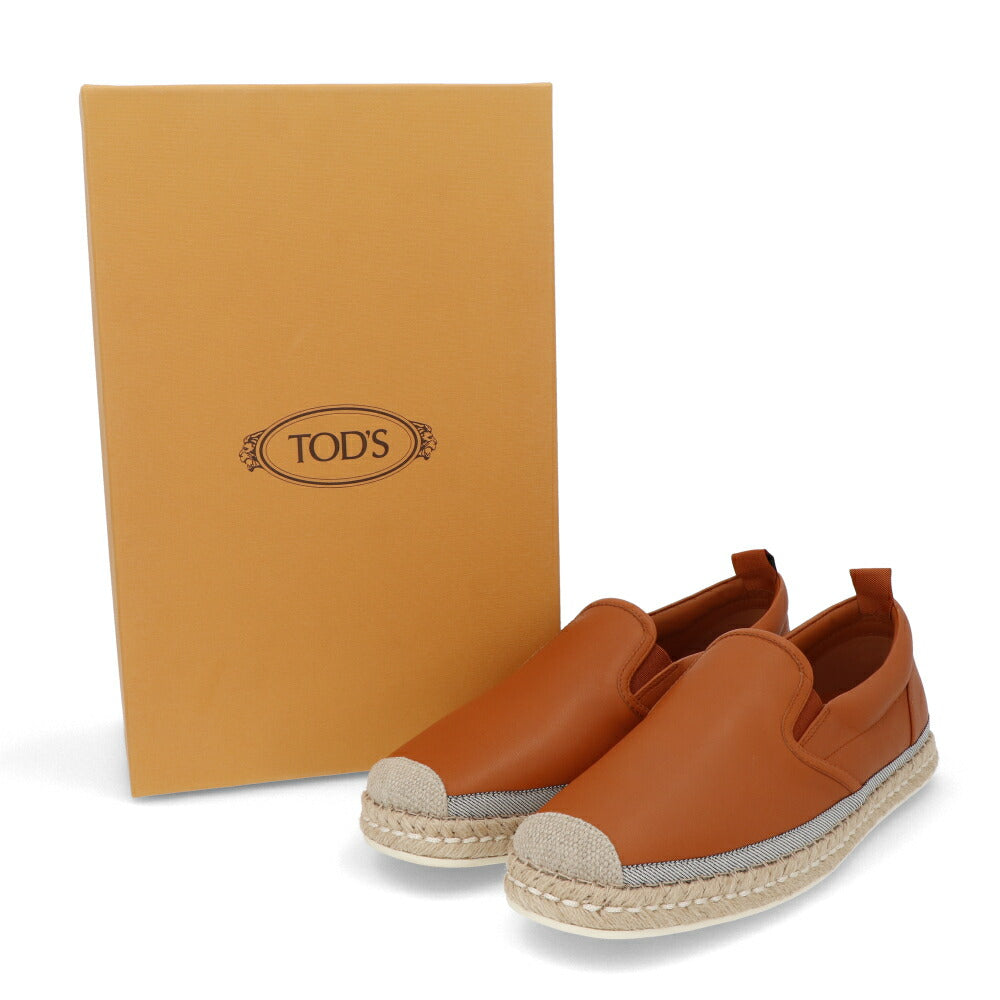 トッズ TOD'S シューズ レザーシューズ メンズ PANTOFOLA ESP 66B NFV BRANDY ECRU ブラウン レザー エスパドリーユ スリッポンシューズ レザー 本革 ローファー XXM66B0CN60NFV 245A