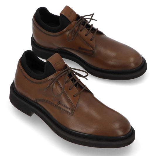 トッズ TOD'S シューズ レザーシューズ メンズ ALL NEOPRENE URBAN 89B M5H CACAO NERO ダークブラウン レザー レースアップデザート デザートブーツ ドレスシューズ 本革 ブラウン ロゴ ヴィンテージ加工 XXM89B0BZ60M5H 1775
