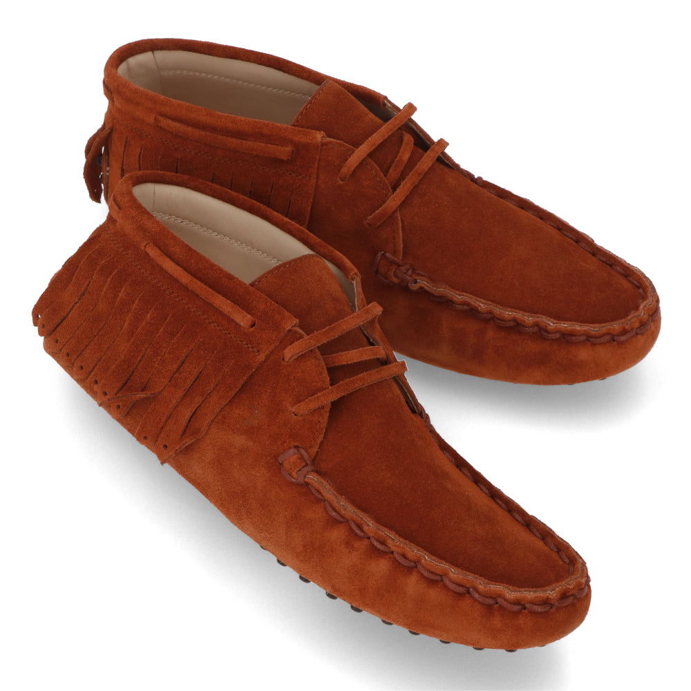 TOD’S ショートブーツ モカシン ブラウン ゴンミーニ スエード