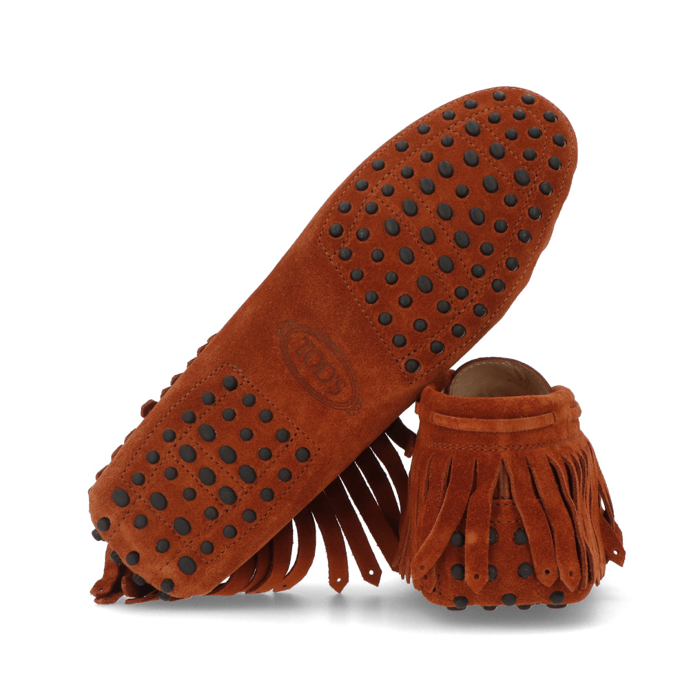 TOD’S ショートブーツ モカシン ブラウン ゴンミーニ スエード