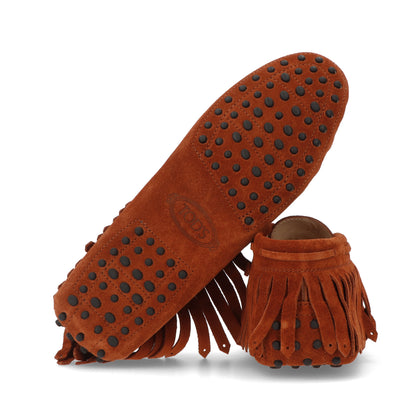 TOD’S ショートブーツ モカシン ブラウン ゴンミーニ スエード