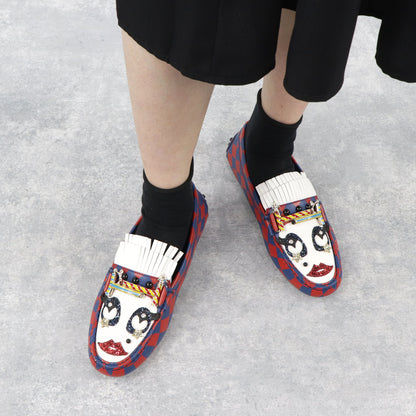 トッズ シューズ レザーシューズ ローファー レディース レッド ブルー ゴンミーニ モカシン ドライビングシューズ ダブルT バックル XXW00G0V840HZL