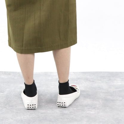 トッズ シューズ レザーシューズ ローファー レディース ホワイト ゴンミーニ モカシン ドライビングシューズ ダブル Tバックル XXW00G0V880HWE