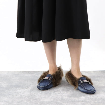 TOD’S フラットシューズ ドライビングシューズ ダブルT ファー