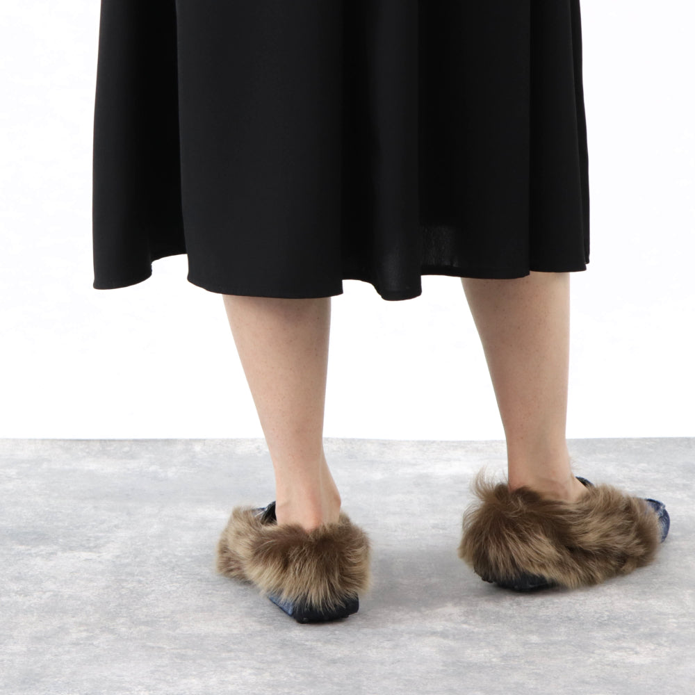 TOD’S フラットシューズ ドライビングシューズ ダブルT ファー