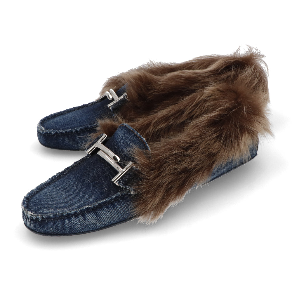 TOD’S フラットシューズ ドライビングシューズ ダブルT ファー