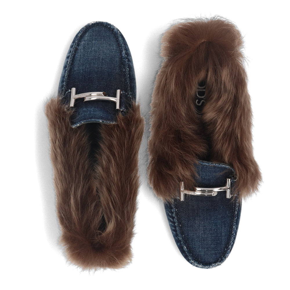 TOD’S フラットシューズ ドライビングシューズ ダブルT ファー