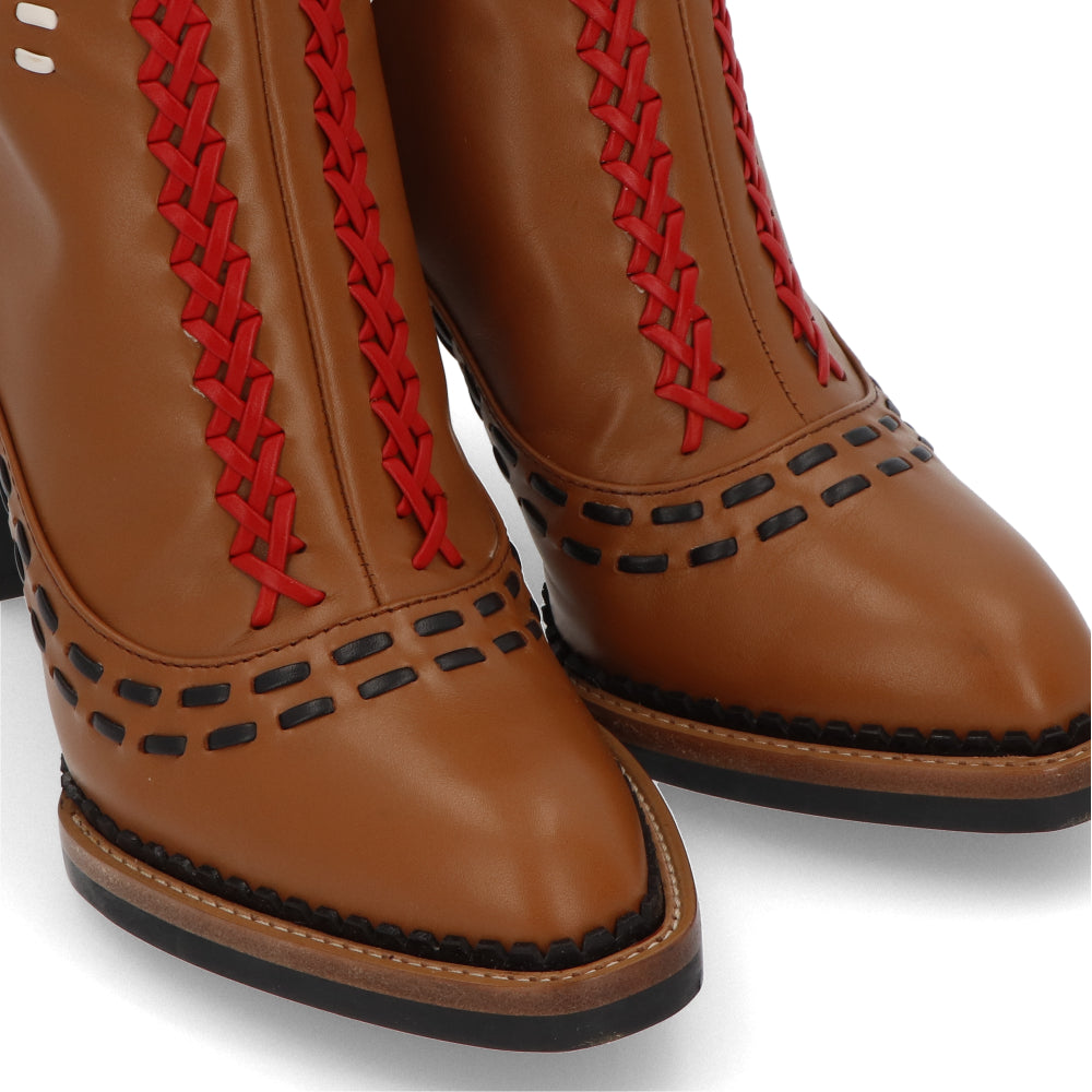 TOD’S ショートブーツ ブラウン ハイヒール ブロックヒール