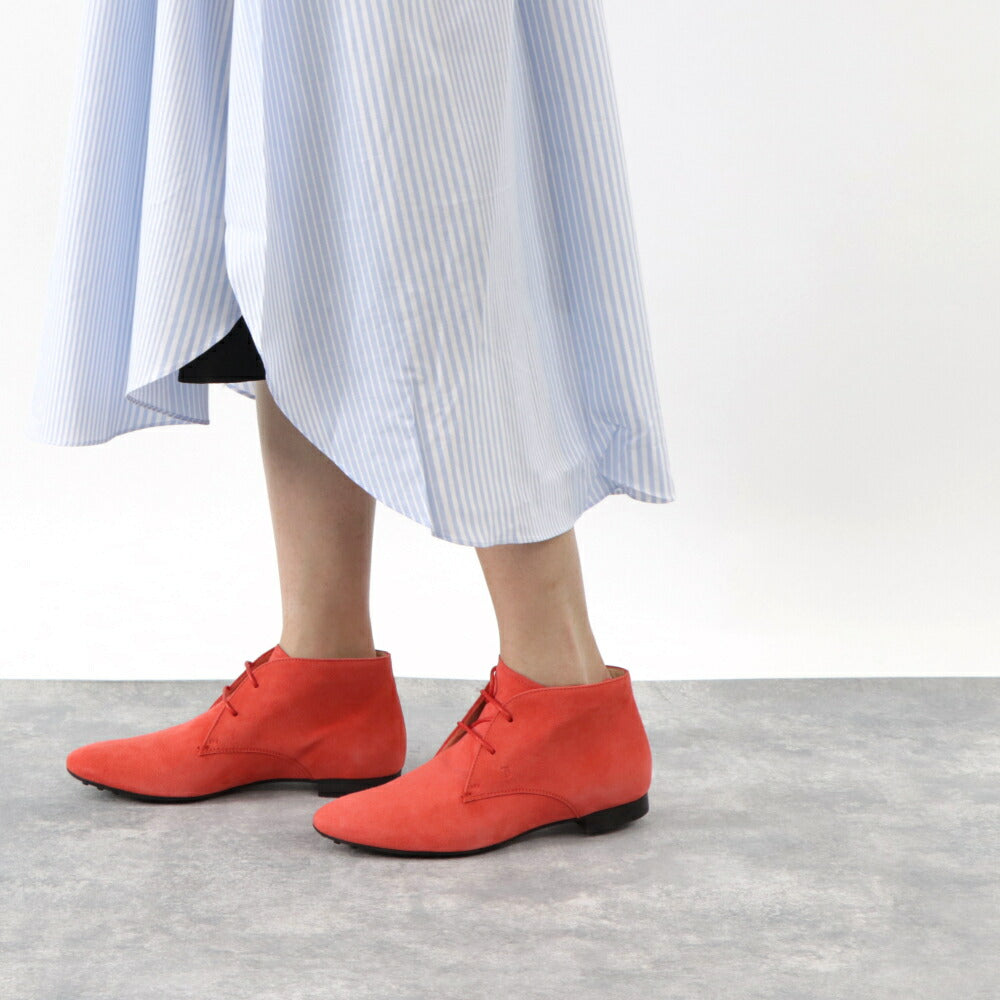 TOD’S トッズ ショートブーツ オレンジ スエード