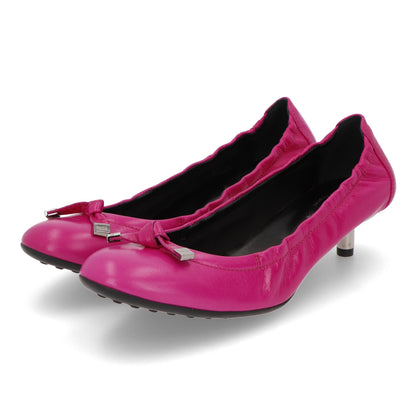 トッズ パンプス GOMMA T35 TU FIOCCO TERMINALI 6PV FUXIA ACCESO レディース パープル レザー ヒールあり リボン  レザーシューズXXW0TU0J7906PVM807