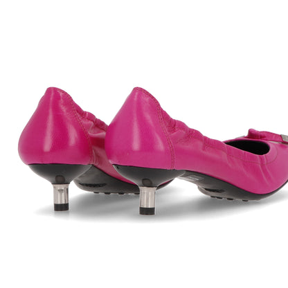 トッズ パンプス GOMMA T35 TU FIOCCO TERMINALI 6PV FUXIA ACCESO レディース パープル レザー ヒールあり リボン  レザーシューズXXW0TU0J7906PVM807