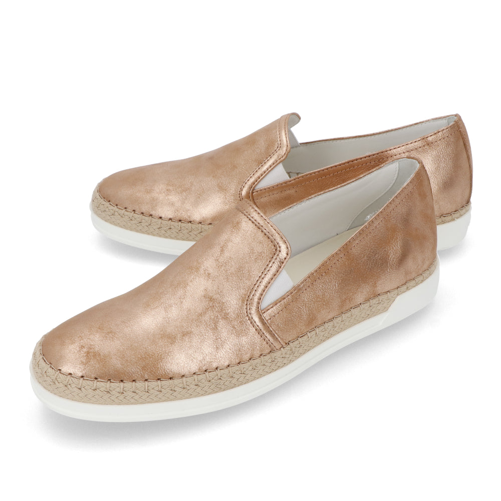 TOD’S スリッポン エスパドリーユ ピンクゴールド メタリック