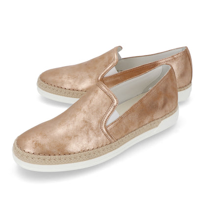 TOD’S スリッポン エスパドリーユ ピンクゴールド メタリック