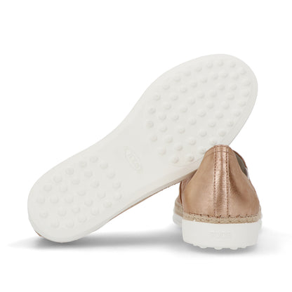 TOD’S スリッポン エスパドリーユ ピンクゴールド メタリック