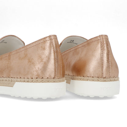 TOD’S スリッポン エスパドリーユ ピンクゴールド メタリック