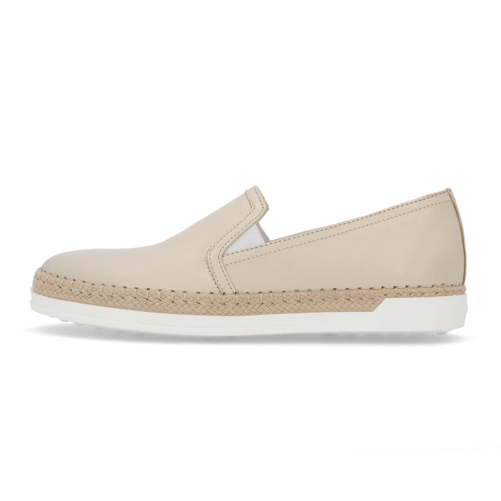 トッズ TOD’S スリッポン ベージュ レザー ユニセックス