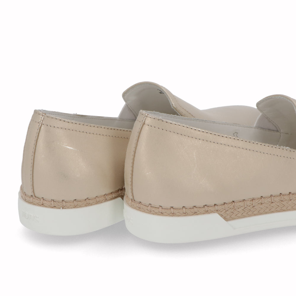 トッズ TOD’S スリッポン ベージュ レザー ユニセックス