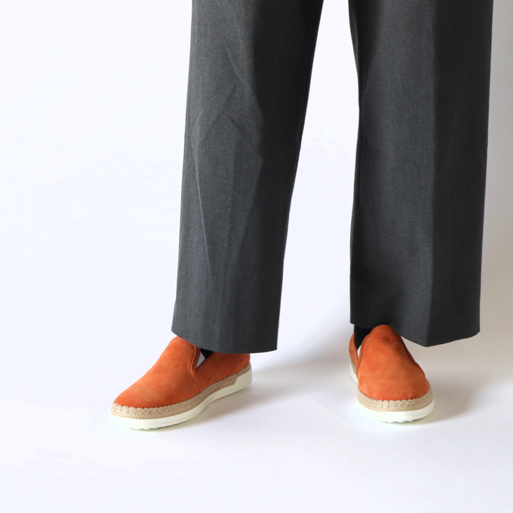TOD’S スリッポン エスパドリーユ オレンジ スエード