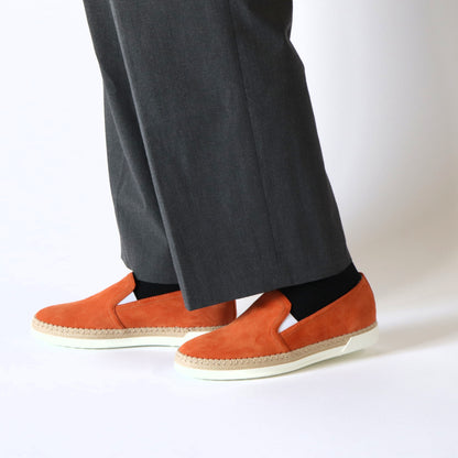 トッズ スリッポン スニーカー レディース エスパドリーユ GOMMA RAFIA TV PANTOFOLA PELLE HG0 オレンジ スエード フラット XXW0TV0J97ZHG0 G621